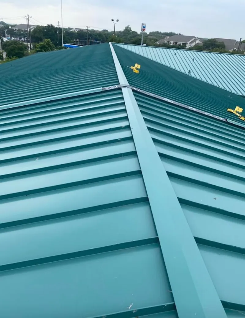 Green commercial metal roof ridge and valley for Metal Roof Repair in Scappoose